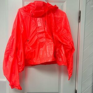 fp movement free people cropped bright orange rain shell small NWT